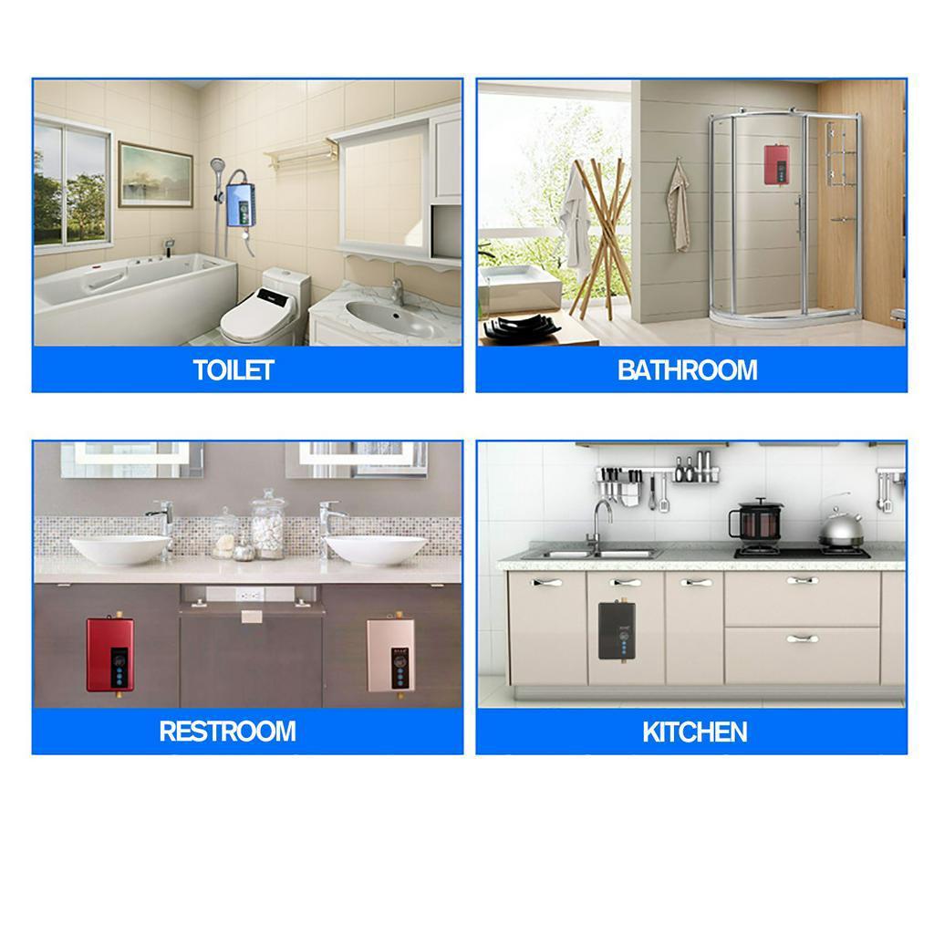 4000W Hot Instantaneous Water Heater System Mini Instant Electric Tankless Water Heater for Kitchen Bathroom 110-240V