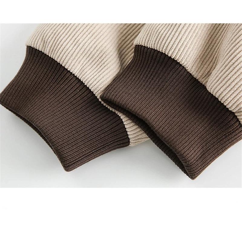 Women's Contrast Trim Striped Sleeve Zip Up Jacket