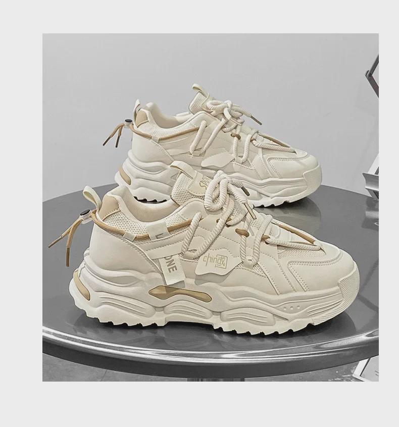 Men's Autumn 2024 Breathable Mesh Sneakers with Thick Sole and Shock Absorption