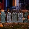 Fall Yard Scene Set, 5 Foam Grave Marker Pieces for Porch Entry Lawn Garden Display, Party Use, Outdoor Themes,