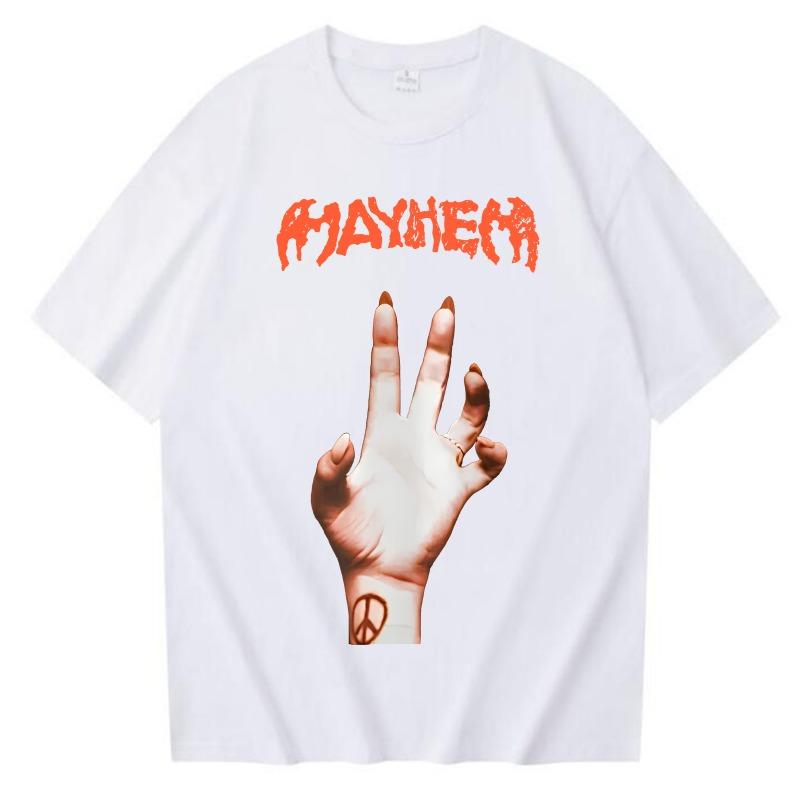 2025 Lady Gaga Mayhem Neues Album T-Shirt Mode Y2K Vintage Herren Damen T-Shirts Hipster Oversized Baumwoll-T-Shirt Geschenke Streetwear