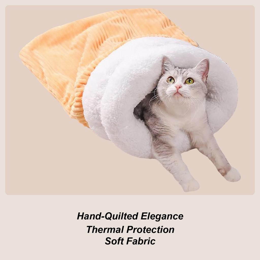 Cat Winter Sleeping Bag Soft Warm Puppy Cave Soft Cat Nest Bed For Pet Parents Cold Weather Winter Indoor Living Room Bedroom