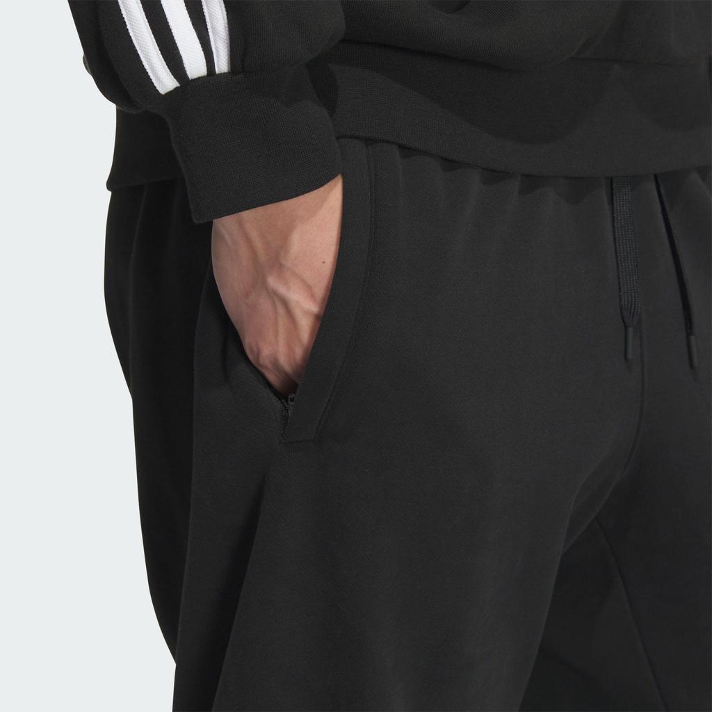 Adidas Originals Trefoil Logo Embroidered Fleece Track Pants Men Black JW1966