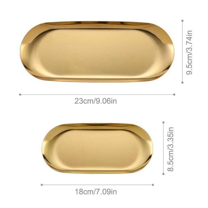 Stainless Steel Water Drop Shape Cosmetics Storage Table Jewelry Tray Multi-Functional Home Dining Tray Containers