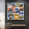 Colorido Lindo Gato Animación Arte de Pared Imágenes Pintura Lienzo Pósteres e Impresiones Fotos Habitación Infantil Sala de Estar Decoración del Hogar