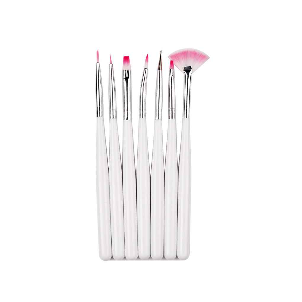 7pcs/set Nail Painting Brushes UV Gel Acrylic Nail Art Brush Manicure Brush P