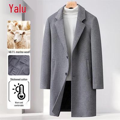Men's Padded Wool Blend Mid-Length Winter Coat