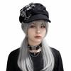 Spice Cross Gothic Lolita Hat Dark Checkered Punk Cap Vintage Women's Men's Berets  Music Festival