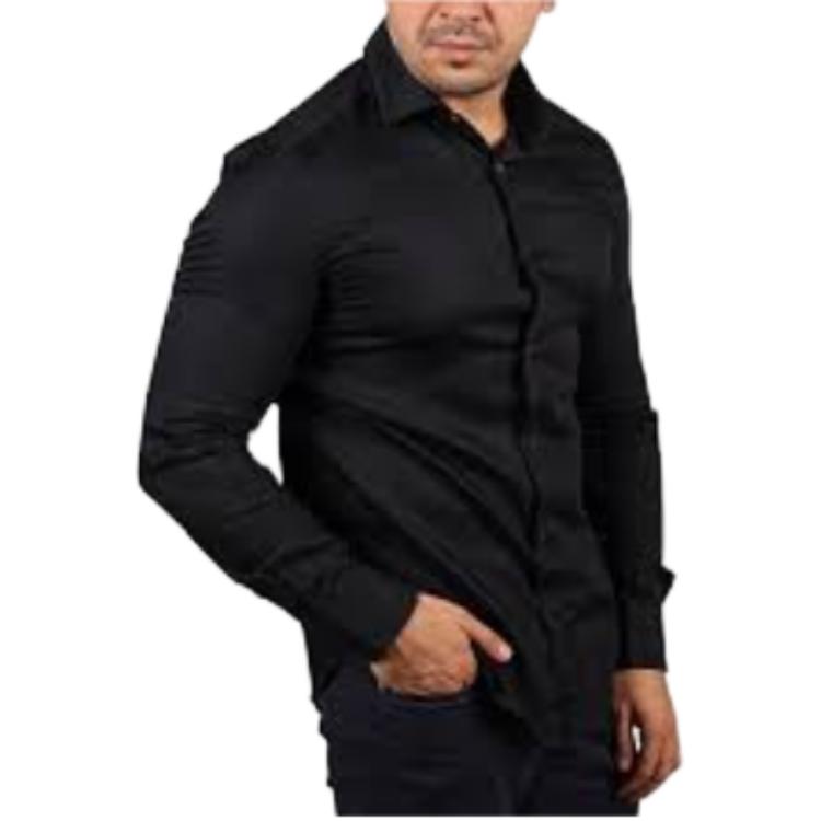 Emporio Armani Solid Color Casual Polo Long Sleeve Shirt Men shirts Black 6L1C86-1N8JZ-F003