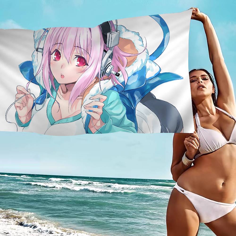 Super Sonico Manga Anime Big Microfiber Beach Towels Quick Dry Towel Sand Beach Towels Pool Towel for Travel Swim Pool Yoga