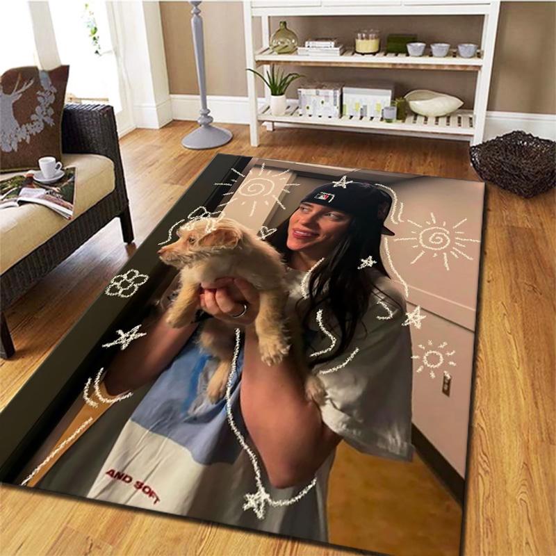 Billie Eilish Carpet Rug for Living Room Bedroom Home Sofa Decoration,Kids play Non-slip Floor Mat