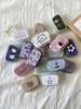 Ins with Mirror Floral Animal Printed Cute Contact Lens Box Portable Contact Lens Case Companion Box Travel Contact Lenses Case