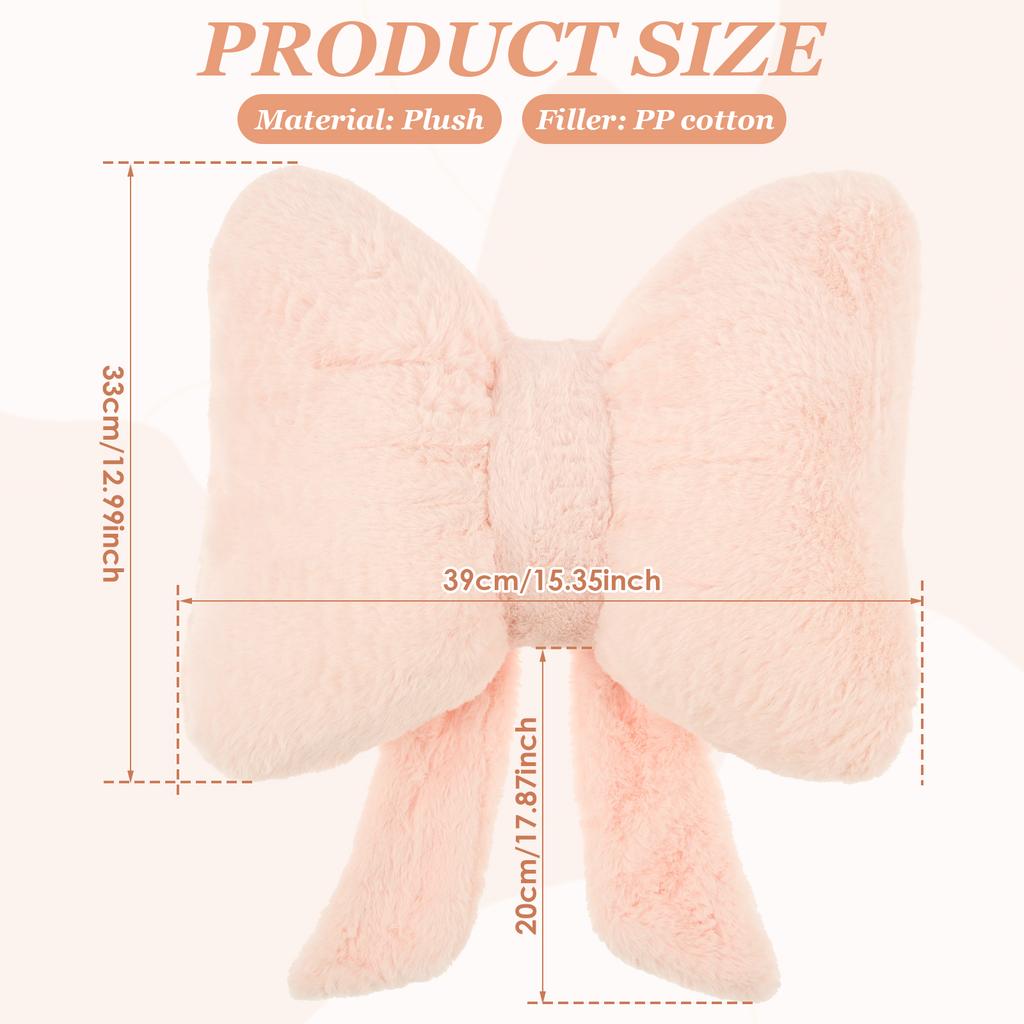 Bow Throw Pillow Soft Waist Fitting Fluffy PP Cotton Filling Cushion Ins Style Room Decor Bow Pillow for Bed Couch Living Room