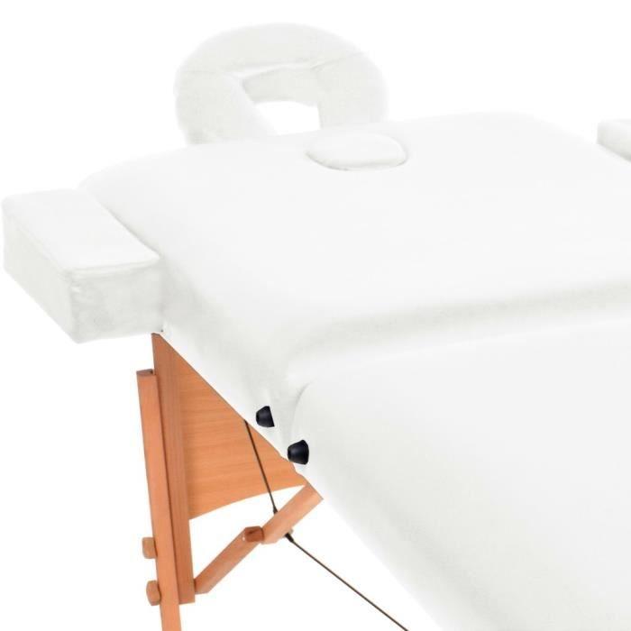 VidaXL 2-Zone Foldable Massage Table 10 Cm Thick White