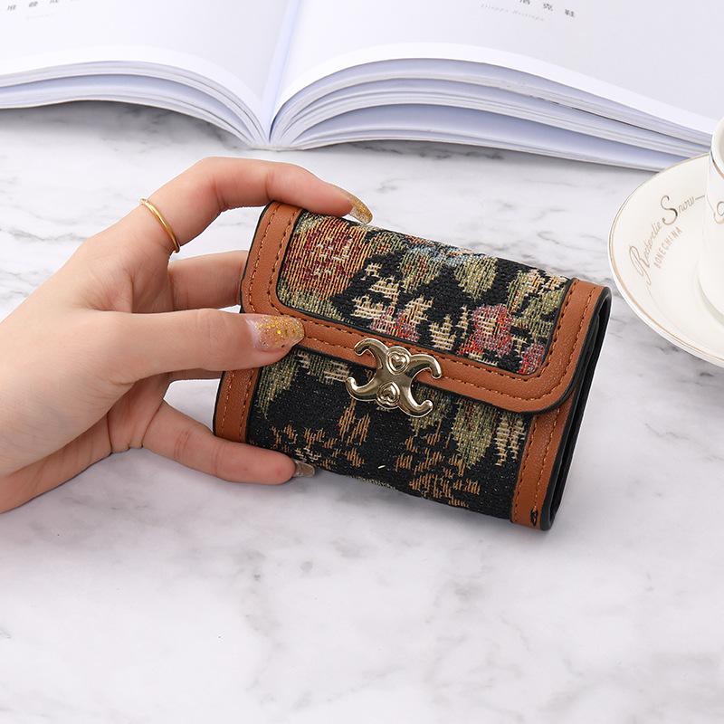New Card Bag Women's Mini Thousand Bird Grid Multi-function Anti-degaussing Multi-card Driver's License Retro Bag