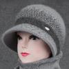 Middle Aged Elderly Women's Hats Knitted Warm Woolen Hats with Velvet for Autumn Winter Grandmother's Basin Hats Old Lady's Cotton Hats