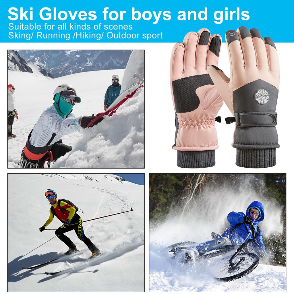 Guanti Sci Termici Impermeabili Donna – Antiscivolo, Touch Screen, Per Neve E Sport Invernali