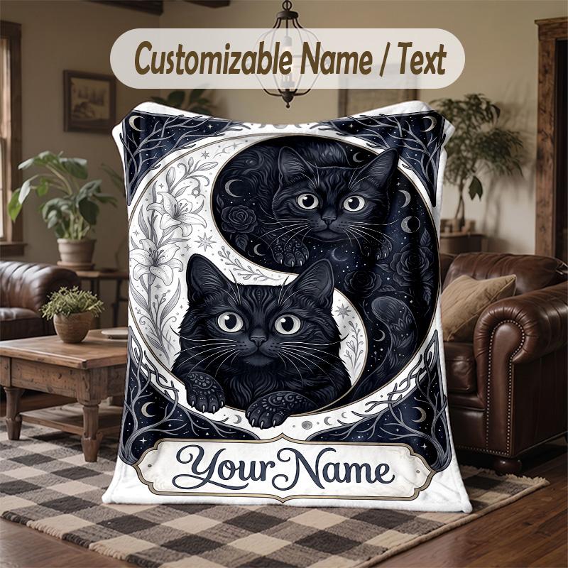 Elegant Roses Heart Frame Theme Throw Blanket Custom Name Text Personalized Blanket Soft Cozy Blanket for Home Sofa Bed