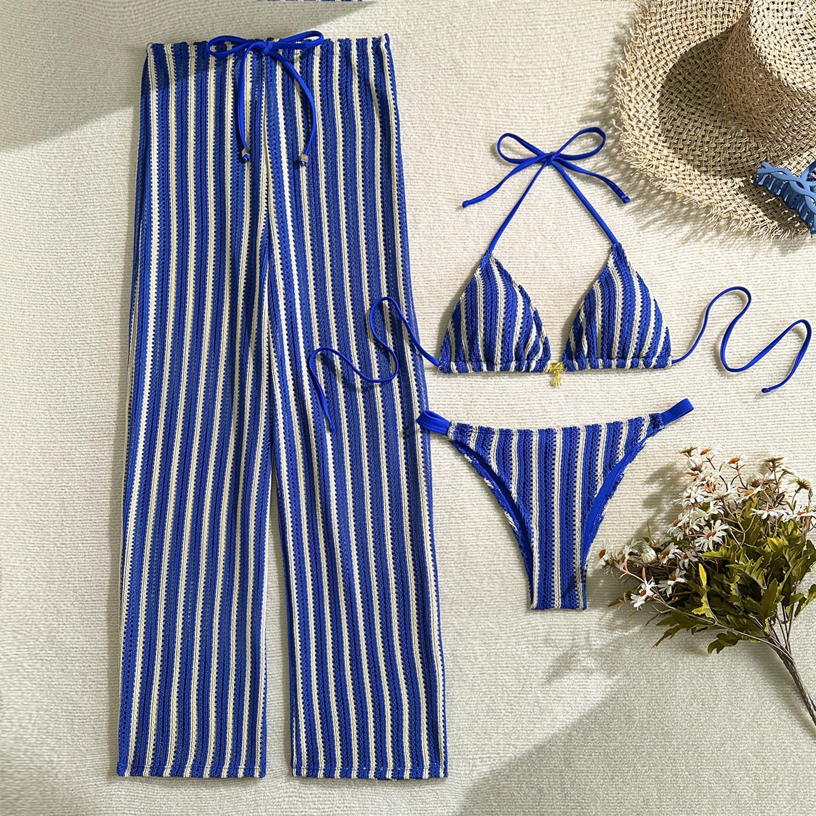 Women s Split Bikini Swimsuit Sports Swimsuit Three-piece Set L