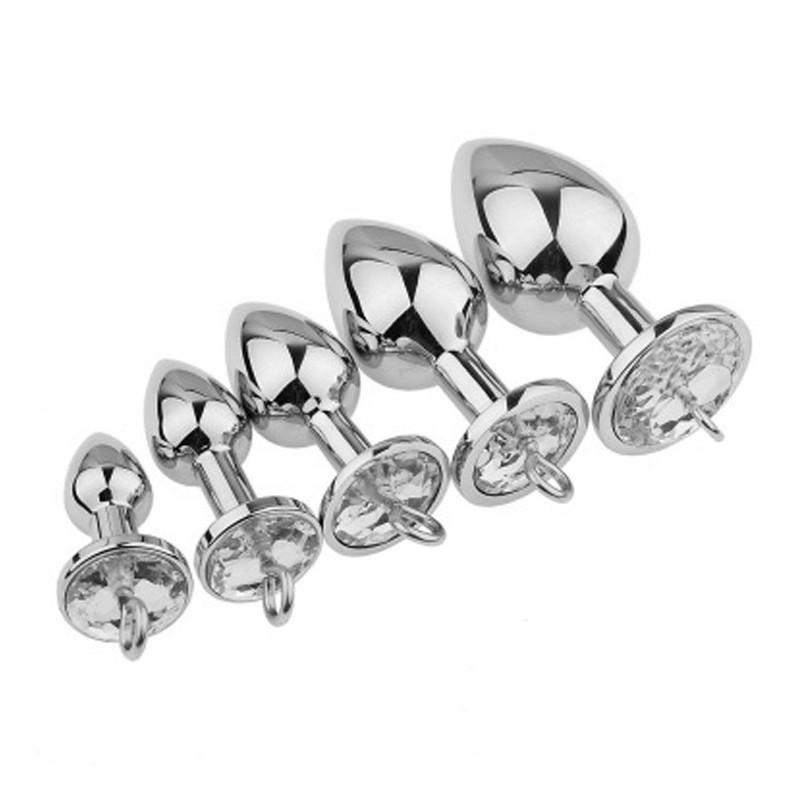Super Mini malý střední velký set stahovací kroužek Křišťálové kovové anální korálky anální kolík Šperky bondage lock párová herní vložka