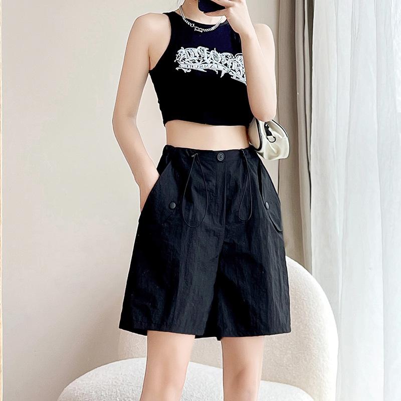 Summer Thin Straight Casual Five-Point Pants Skinny Spice Girls Wide Leg Pants