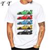 New Summer Men Short Sleeve Retro Turbo RWB 993 T-Shirt Hip Hop Casual Tops Vintage Harajuku Sport Car Fashion White Tees
