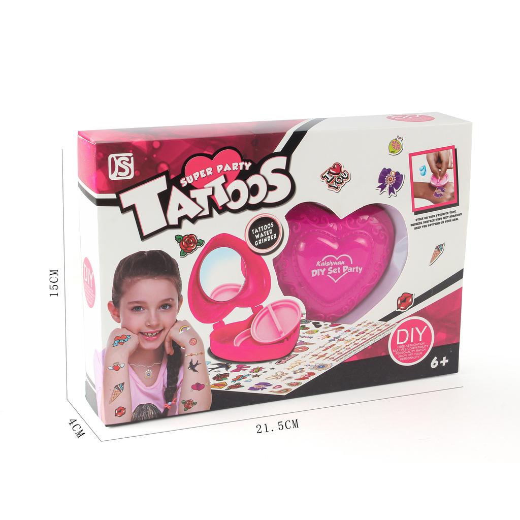 Kinder DIY Handgemacht Spaß Machen Tattoo Aufkleber Mädchen Spielhaus Lernspielzeug