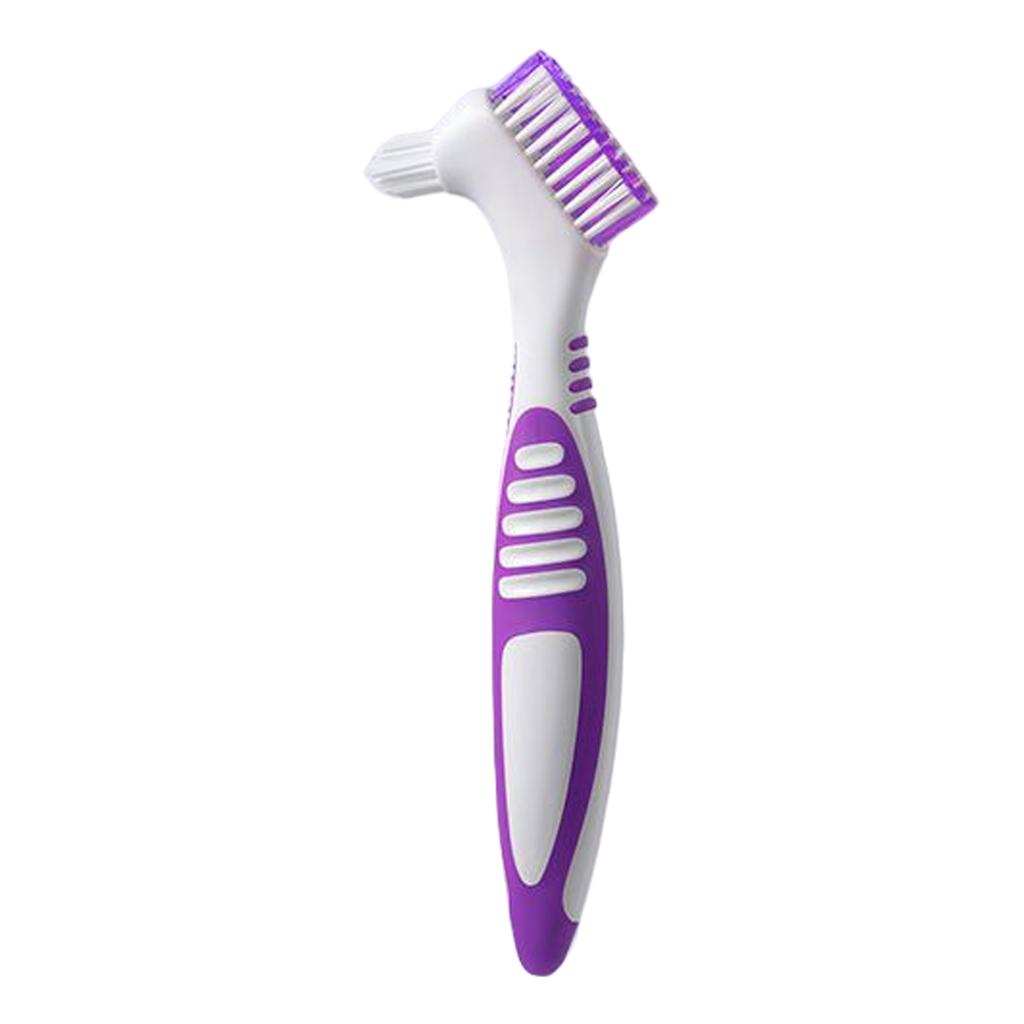 Denture Brush Denture Toothbrushes False Teeth Cleaning Brush Double Sided Toothbrush for Denture Cleaning Care