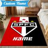 Custom Name Sao Paulo Team Spirit Rug Game Carpet, Floor Mat for Bedroom Living Room Entryway Rug, Home Decor Idea Gift for Christmas birthday