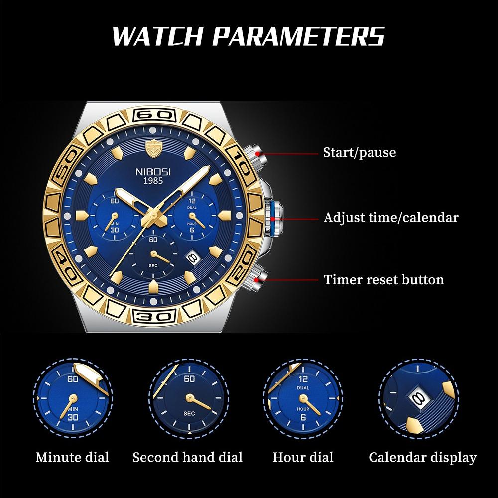 Business Men Watches Luxury Quartz Watches for Men Stainless Steel Waterproof Wristwatches Reloj Hombre
