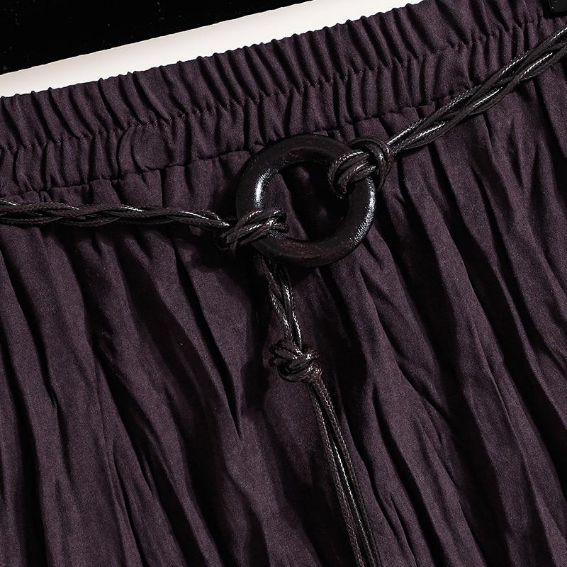 DIMANAF Plus Size Women Long Skirts Loose Casual Elastic Waist Solid Fashion Lady Autumn Clothing 2025