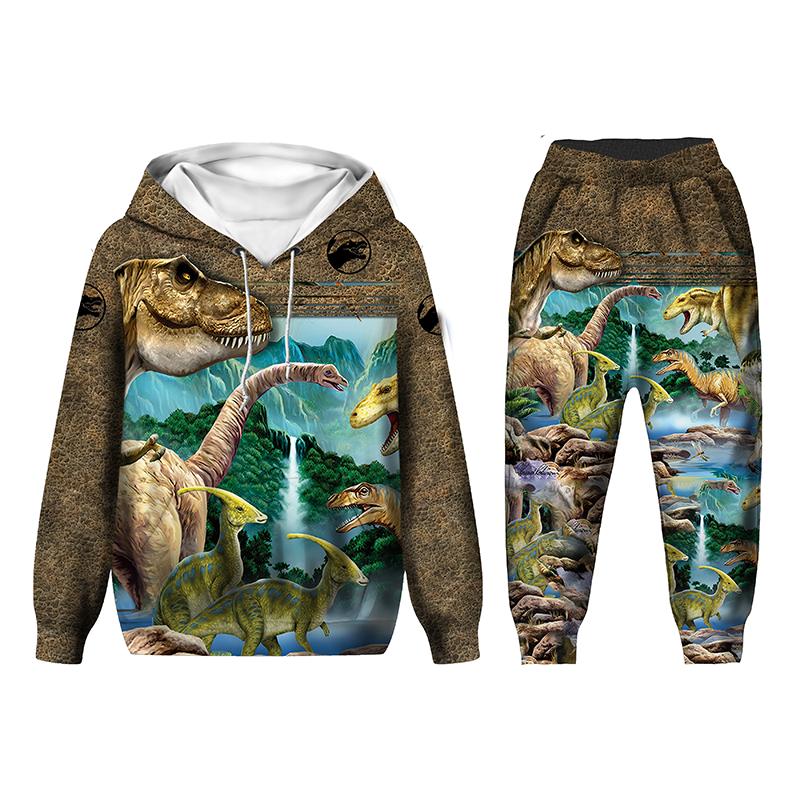 Buy Fashion Kids Clothes Sets Dinosaur Hoodie Pants Two Piece
