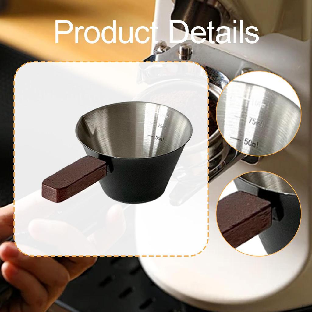 Espresso Measuring Cup Coffee Spoon Clear Measurement Unique 100ml Extraction Sauce Pan for Oil