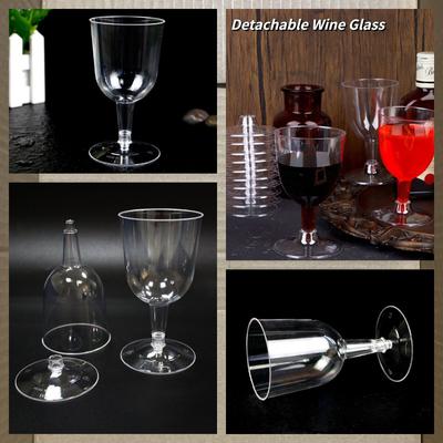 1/6pcs Detachable Wine Glass Portable Detachable Plastic Wine Glasses Lightweight Fall Resistance Reusable for Camping Outdoor