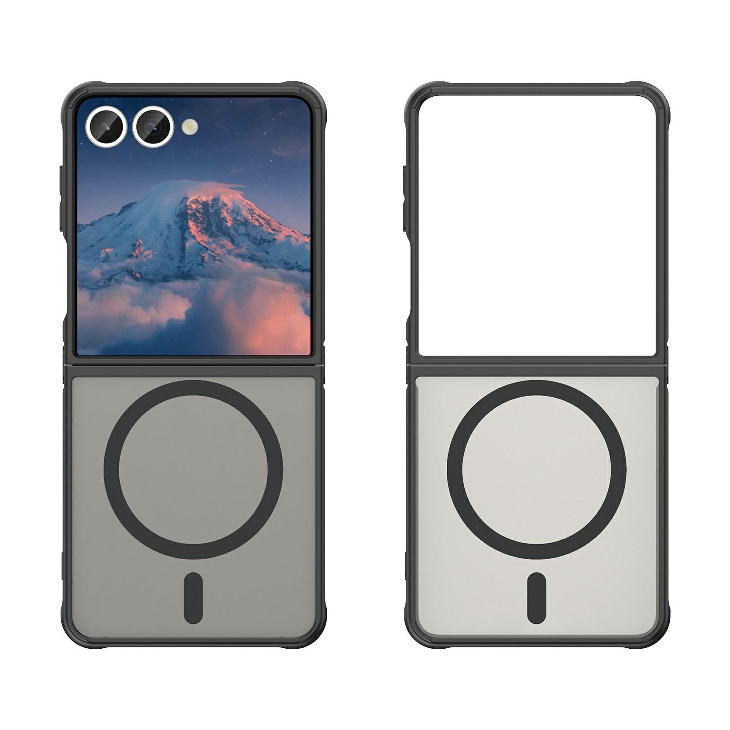 

For Samsung Galaxy Z Flip7 5G Case Compatible with MagSafe Anti Drop PC+TPU Phone Cover Black