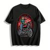 Vintage Amerikanisches Motorradmädchen Print T-Shirt Benutzerdefiniertes Moto Lässiges Oberteil Reines Baumwoll-T-Shirt