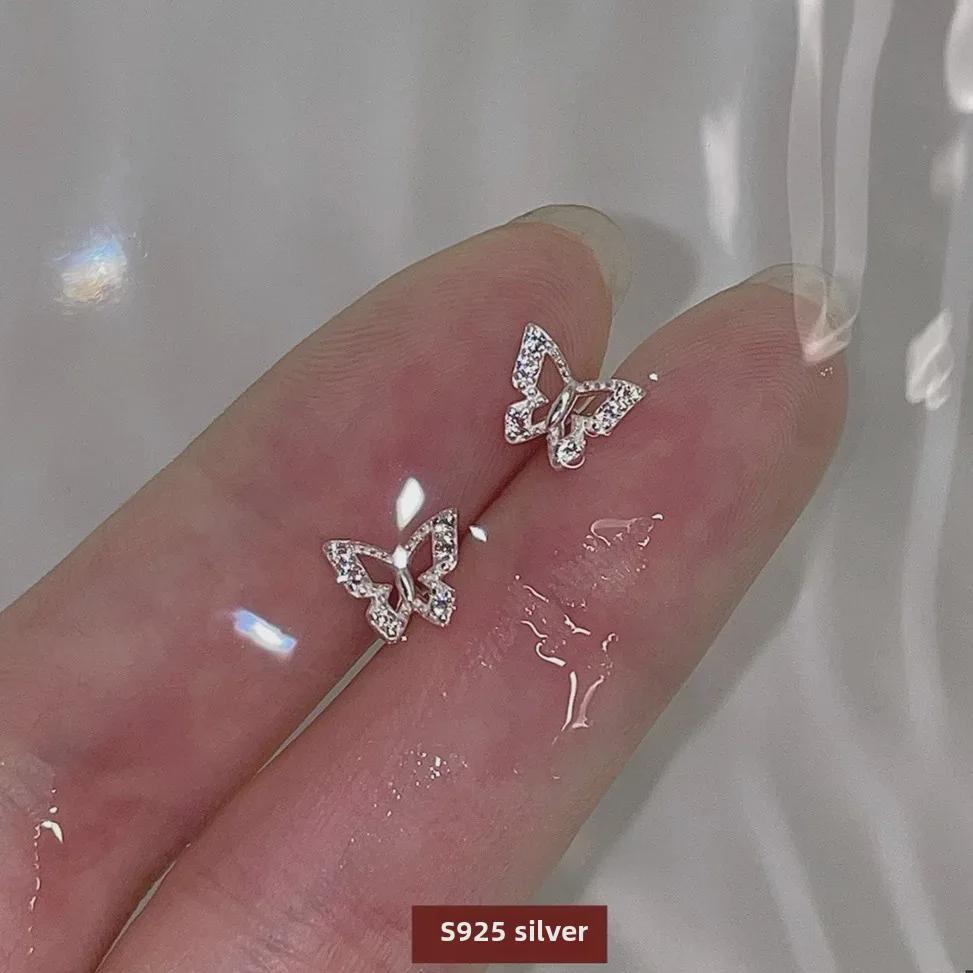 

Серьги-гвоздики из стерлингового серебра с бабочкой и цирконием для женщин – модный дизайн 2023 года