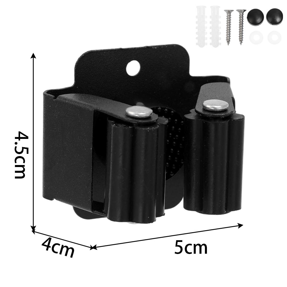 12/1pc Wall Mounted Mop Holder Clips Stainless Steel Mop Broom Hanger Rack Waterproof Kitchen Bathroom Storage Shelf Hooks
