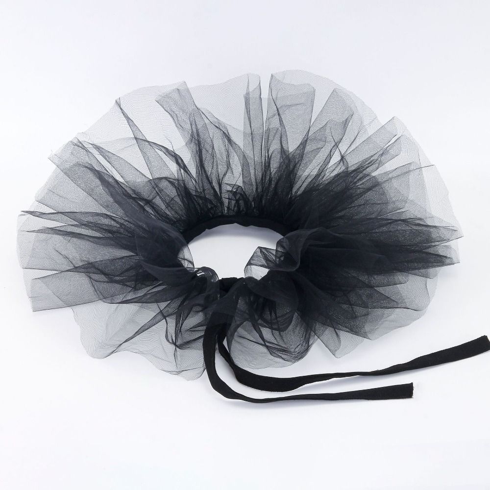 Round Collar Puffy Mesh Faux Collar Versatile Clown Shirt Collar  For Business Weddings Parties