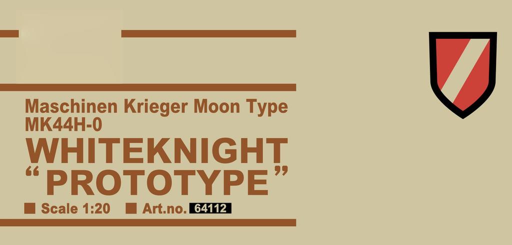 Hasegawa Maschinen Krieger Robot Battle V Lunar Heavy Armored Combat Suit White Knight Prototype Scale Plastic Model Kit 64112 MK44H-0 1/20