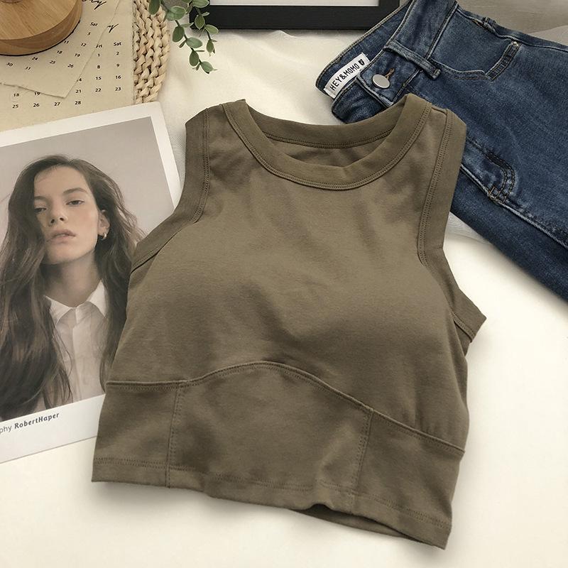 

Padded Wireless Strappy Camisole for Girls - Base Layer Outerwear One Size армія зелений колір