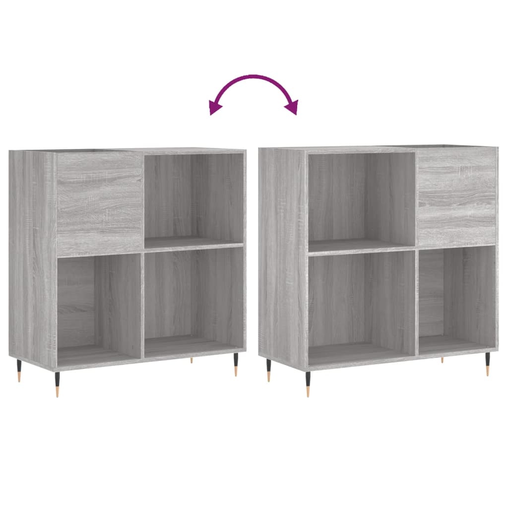 Record Cabinet Gray Sonoma 84.5 x 38 x 89 cm Engineered Wood