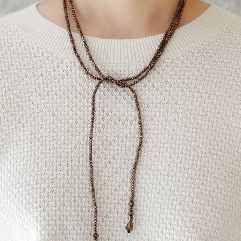 J.Lauren Long Crystal Slim Scarf Necklace Bn0585