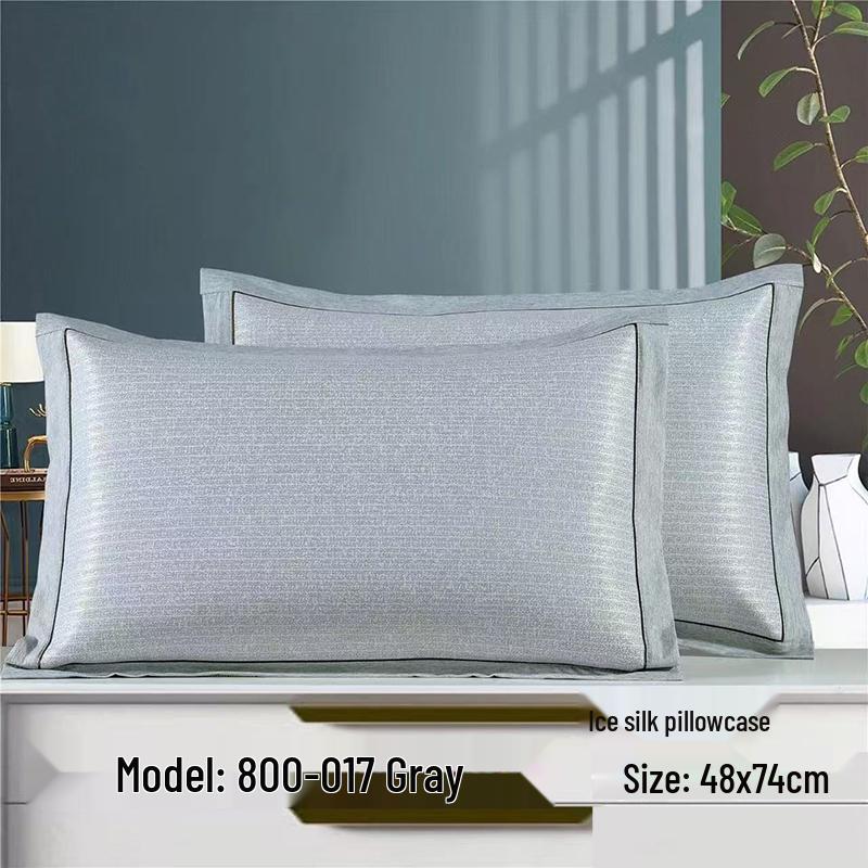 Cooling Ice Silk Summer Pillowcase, Machine Washable, Single Size