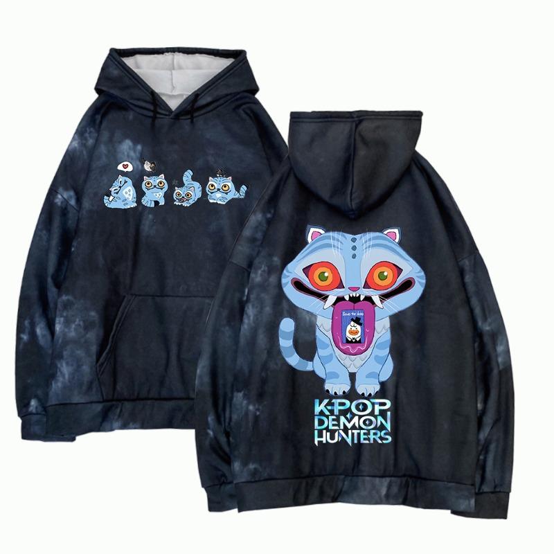 Anime Kpop Cazador de Demonios Moda Sudadera con Capucha para Mujer Sudadera Anime Harajuku Jersey Tops para Niños Ropa de Calle