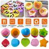 6/12PCS Silicone Muffin Mold Round Muffin Cup Heart Cake Baking Mold Kitchen Cooking Supplies Cake Decorating Tools