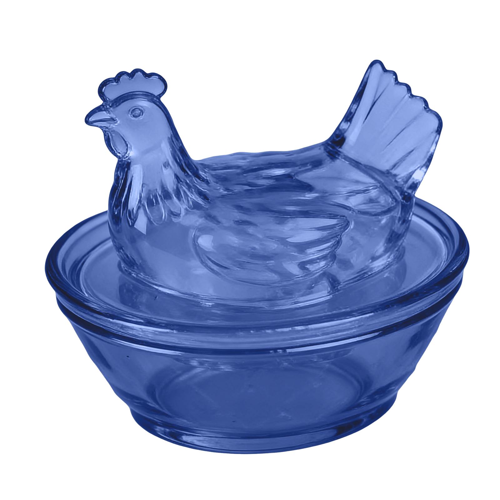 Crystal Glass Chicken Shaped Storage Jar Figurine Candy Bowl ONE SIZE