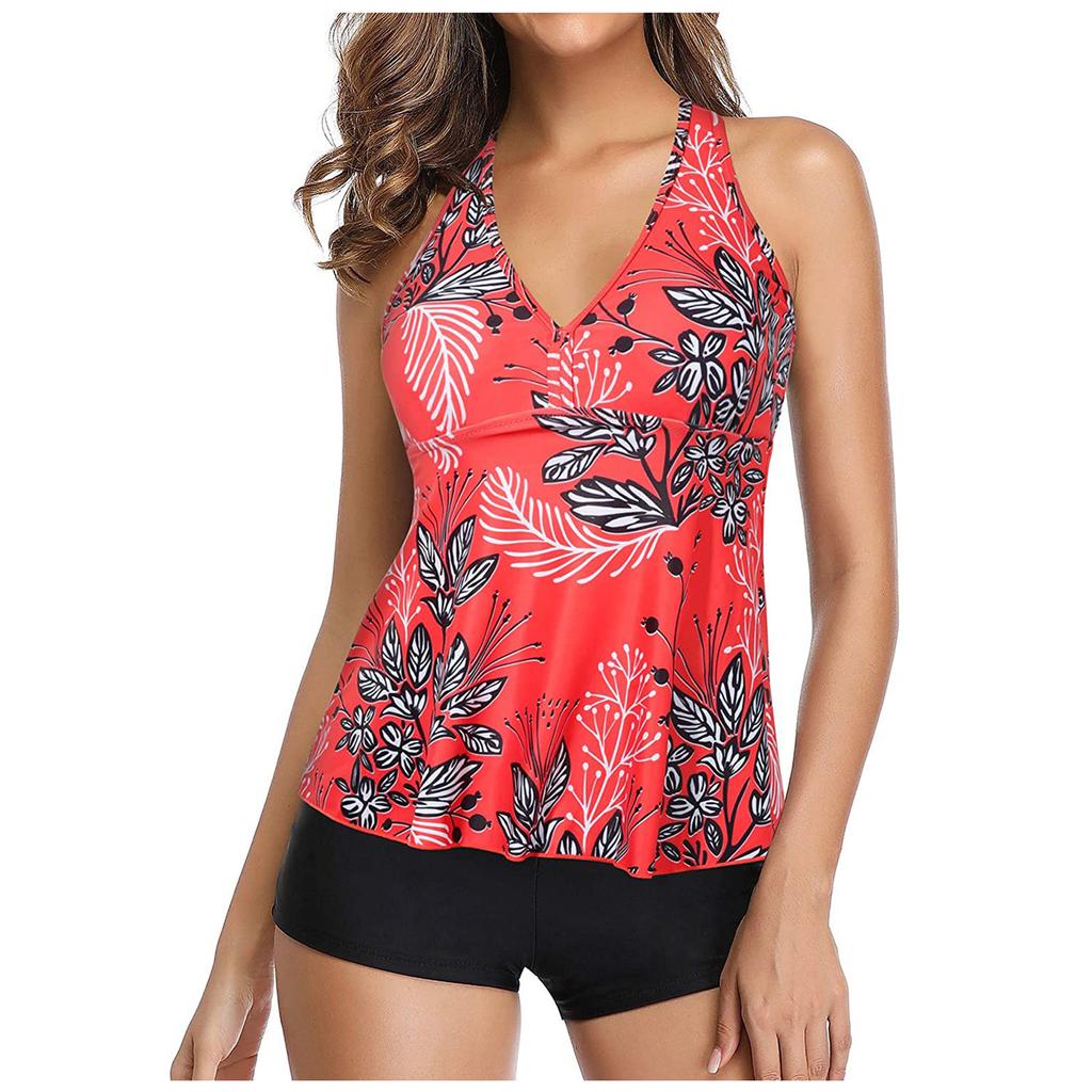 Damen Badeanzug Oberteil mit Shorts Zweiteiliger Badeanzug