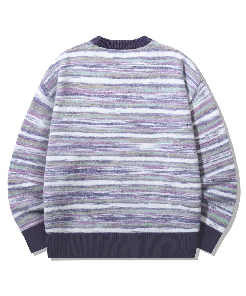 TRILLION Washable Multi-Color Gradient Crew Neck Knit_Purple