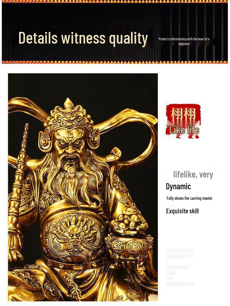 Zhao Gongming God of Wealth Statue Riding Tiger - Protector of Home & Office, Attracts Wealth, Ideal for Worship & Display in Living Room or Shop.